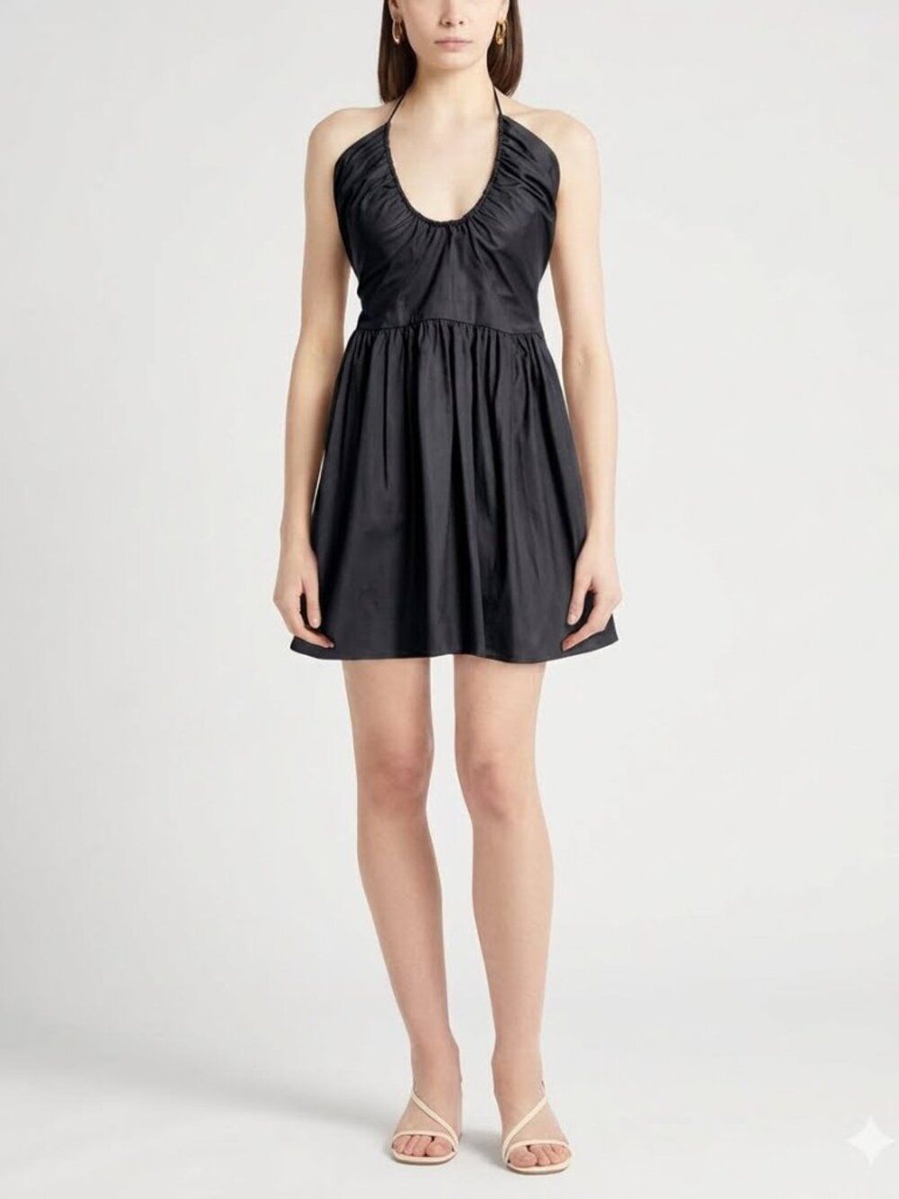 Matteau Drawstring Halter Mini Dress US6